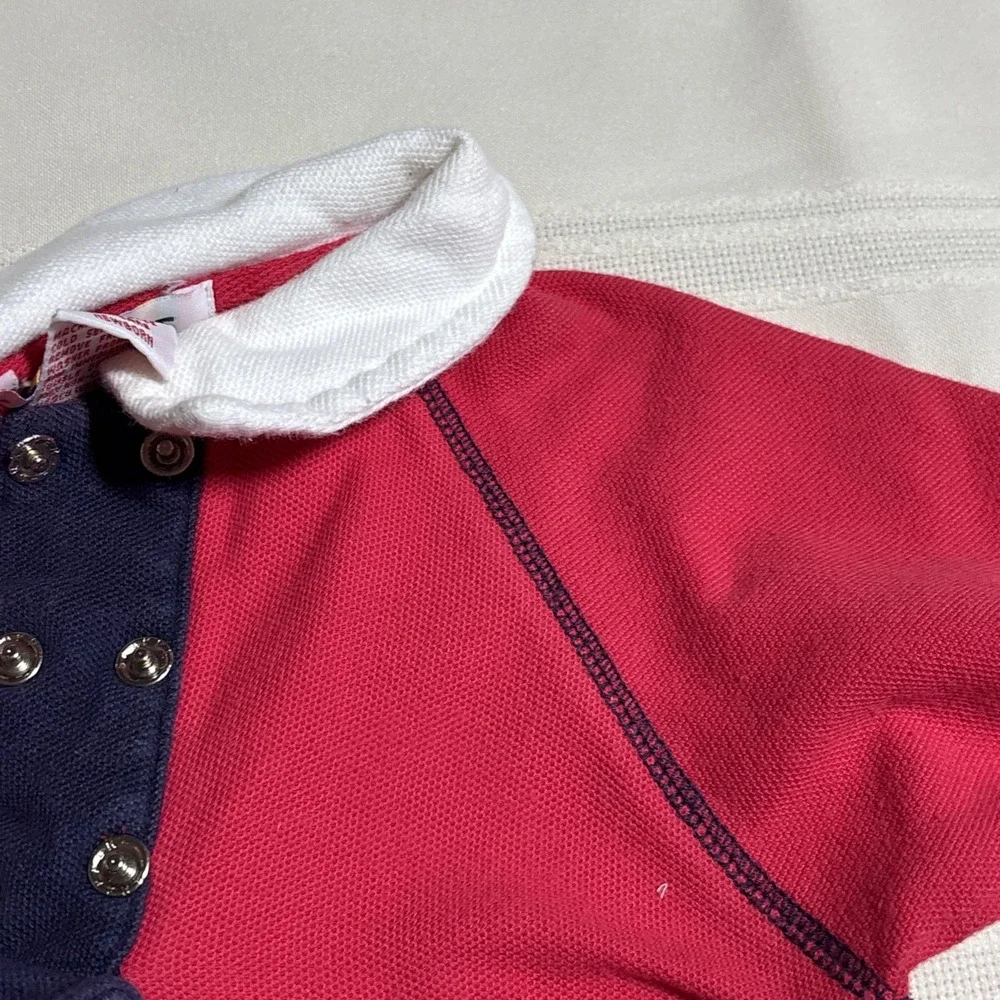 VINTAGE Gymboree Red Baby Dress Long Sleeve Sailor Nautical Cotton Newborn‎